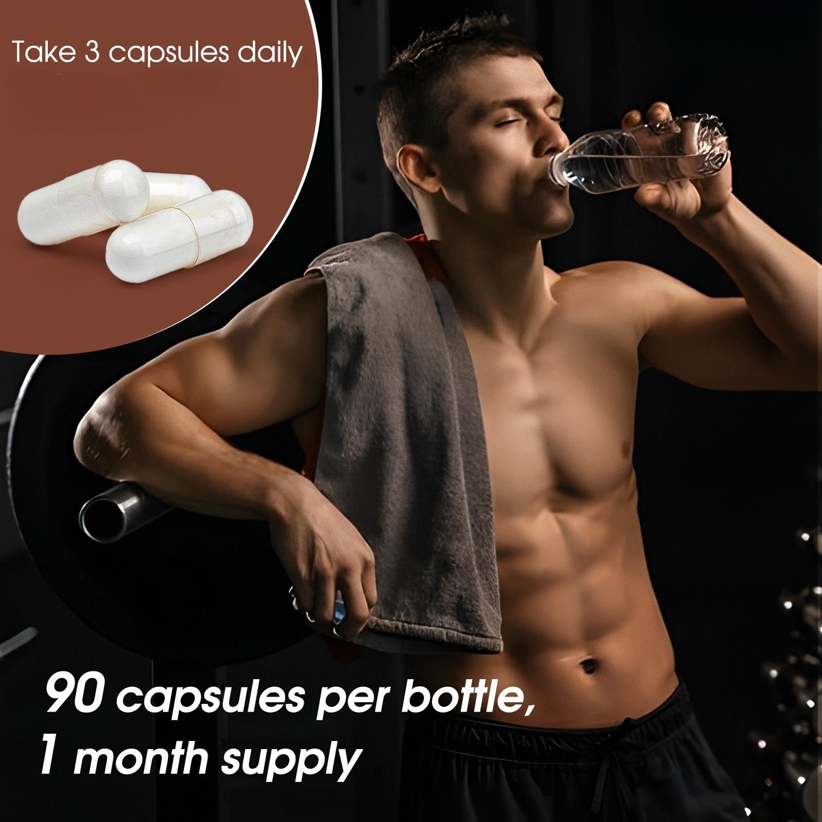 HFELIZ bottle and capsules on a clean countertop