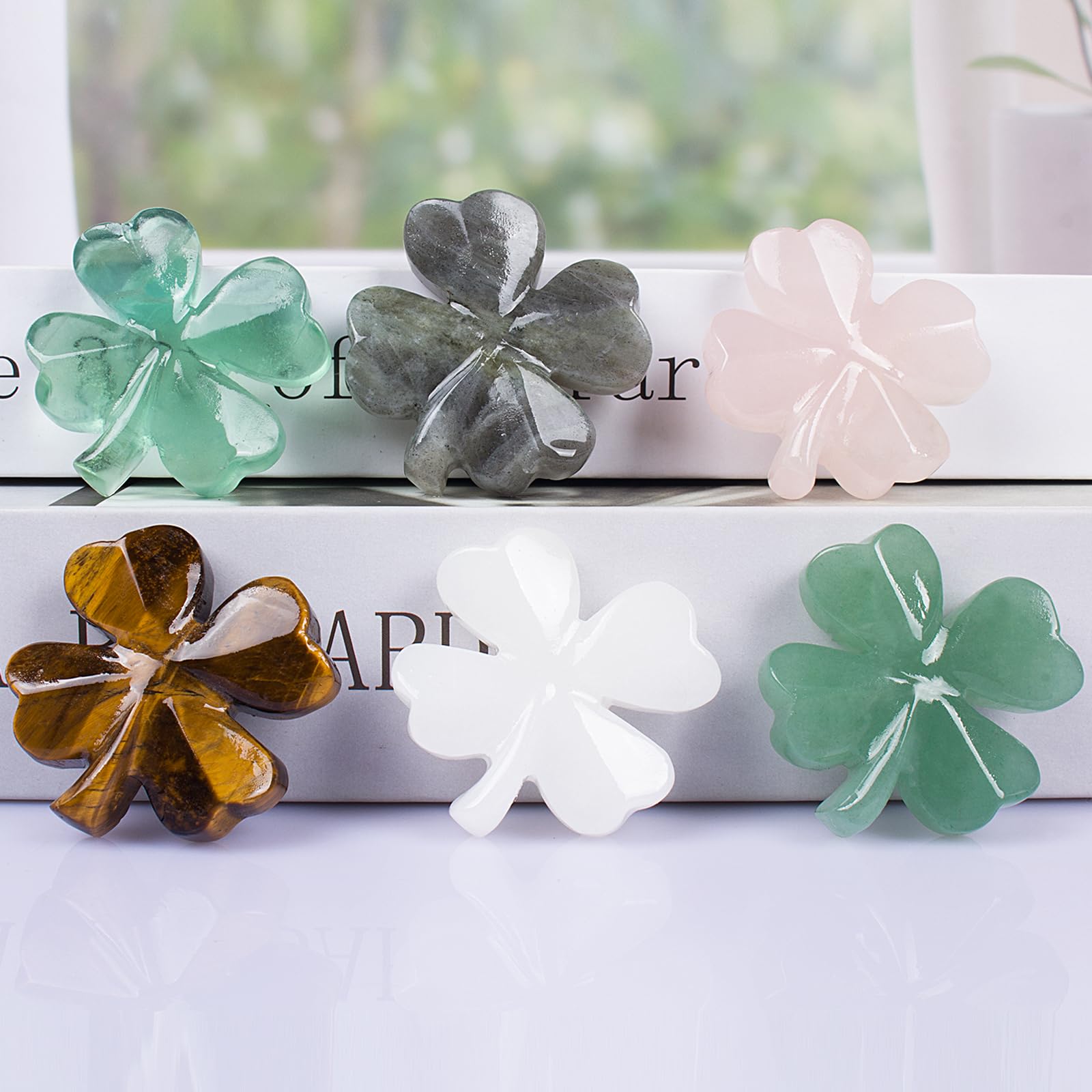 Hguxmcu clover on desk or altar enhances Feng Shui energy