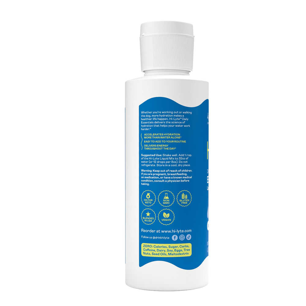 Hi-Lyte label close-up highlighting zero calories and sugar.