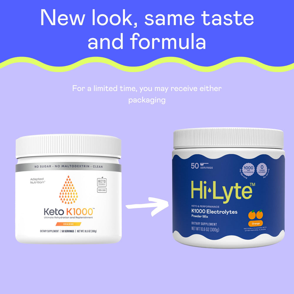 Hi-Lyte K1000 mix in 16 oz water for balanced electrolytes