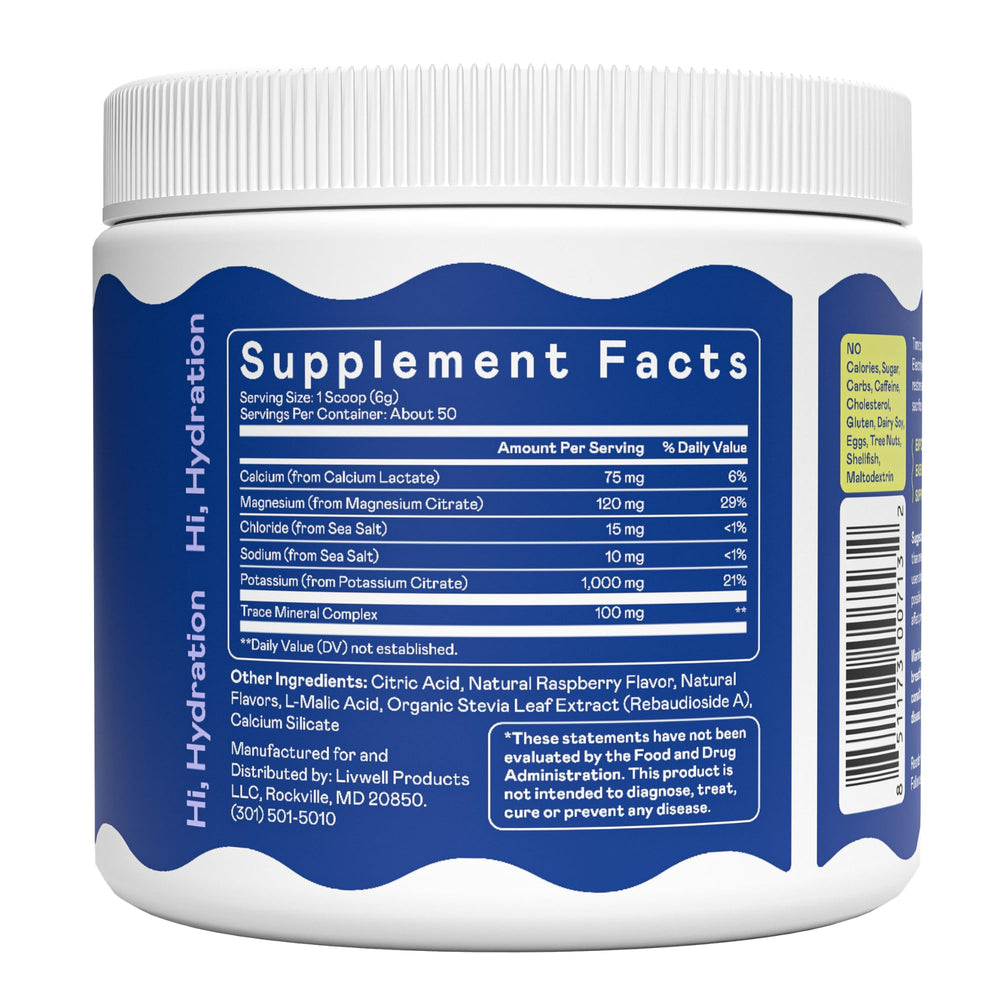 Hi-Lyte K1000 blue raspberry tub on a kitchen counter ready to use