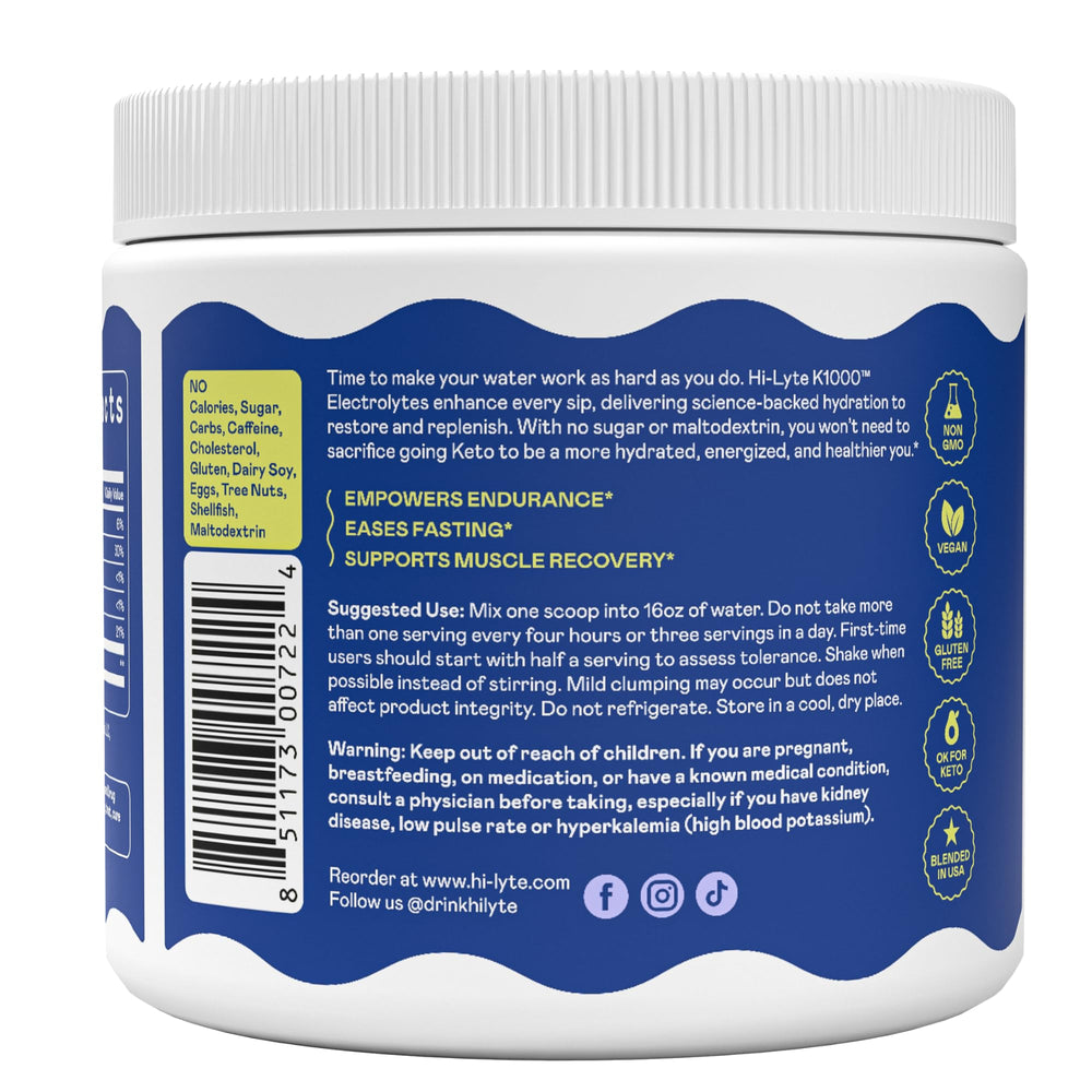 Hi-Lyte K1000 keto diet ready scene for low carb hydration.