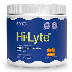 Hi-Lyte K1000 orange powder pour supporting hydration during workouts