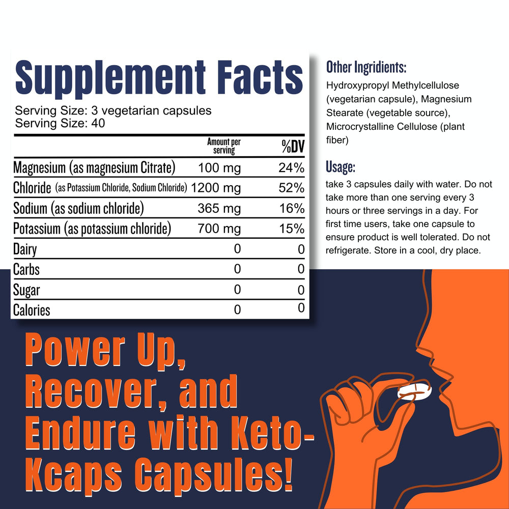 Hi-Lyte Keto K-Caps natural sea salt underscores trace minerals for balanced hydration.