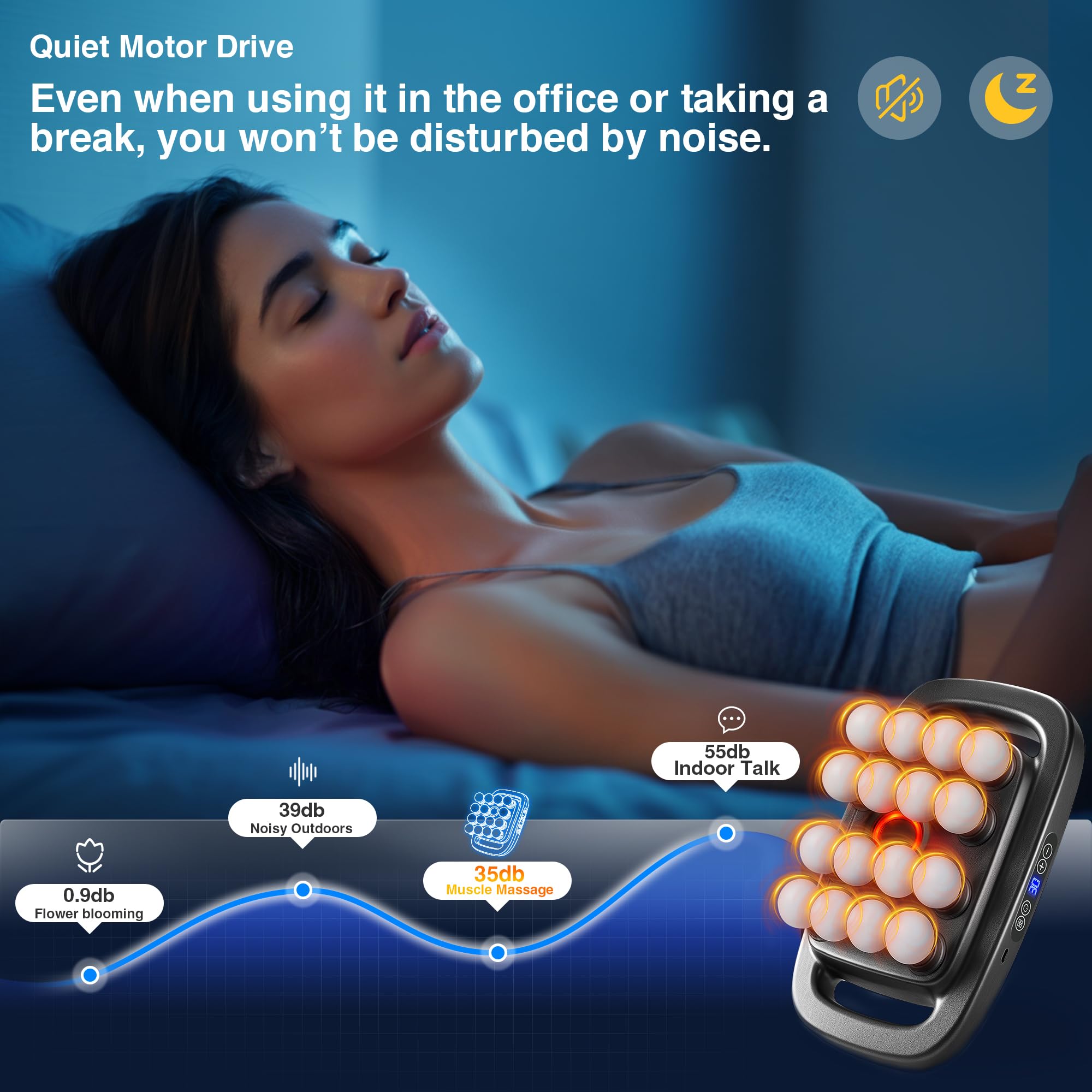 HIADGUNNR red light therapy feature supports circulation and soothing warmth