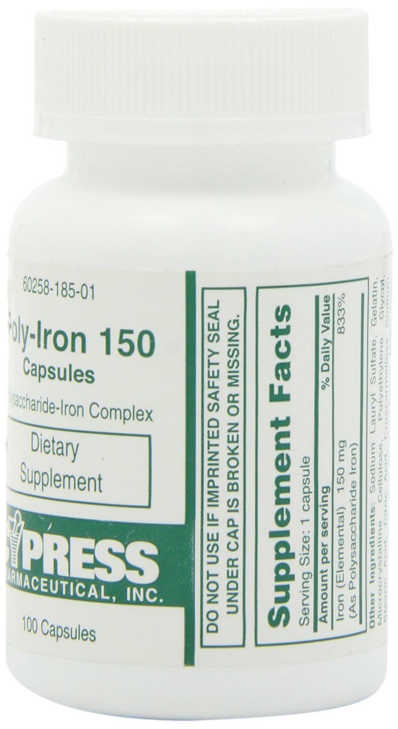 HIBROU Poly Iron capsules close-up showing small, easy-to-swallow capsules for convenient dosing.