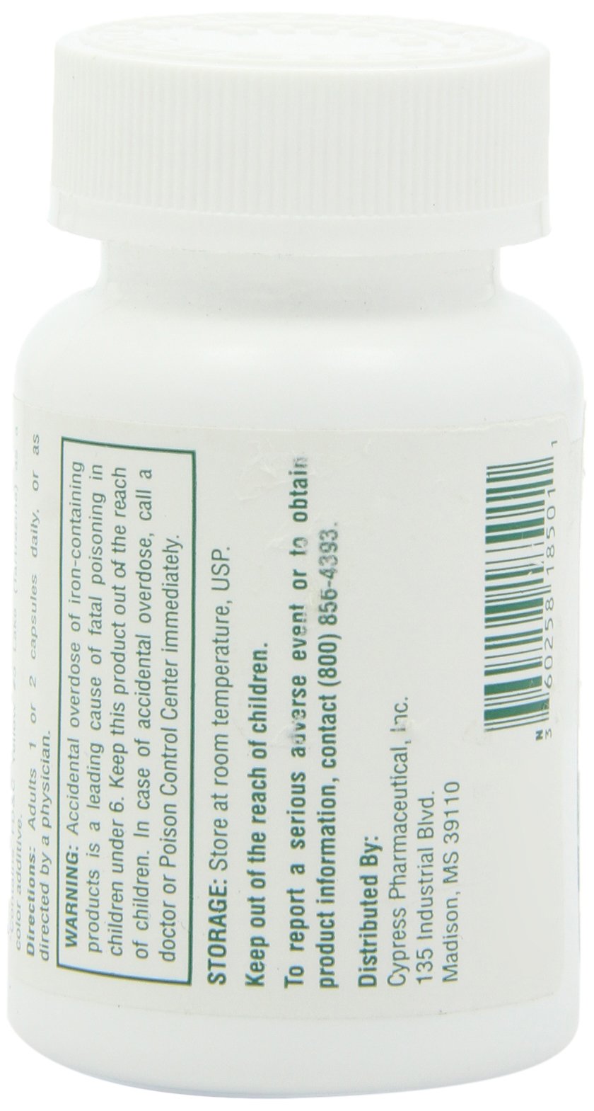 HIBROU Poly Iron capsules poured from bottle into hand for daily supplement routine.