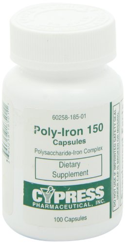 HIBROU Poly Iron capsules on a kitchen counter with a scoop for easy measurement.