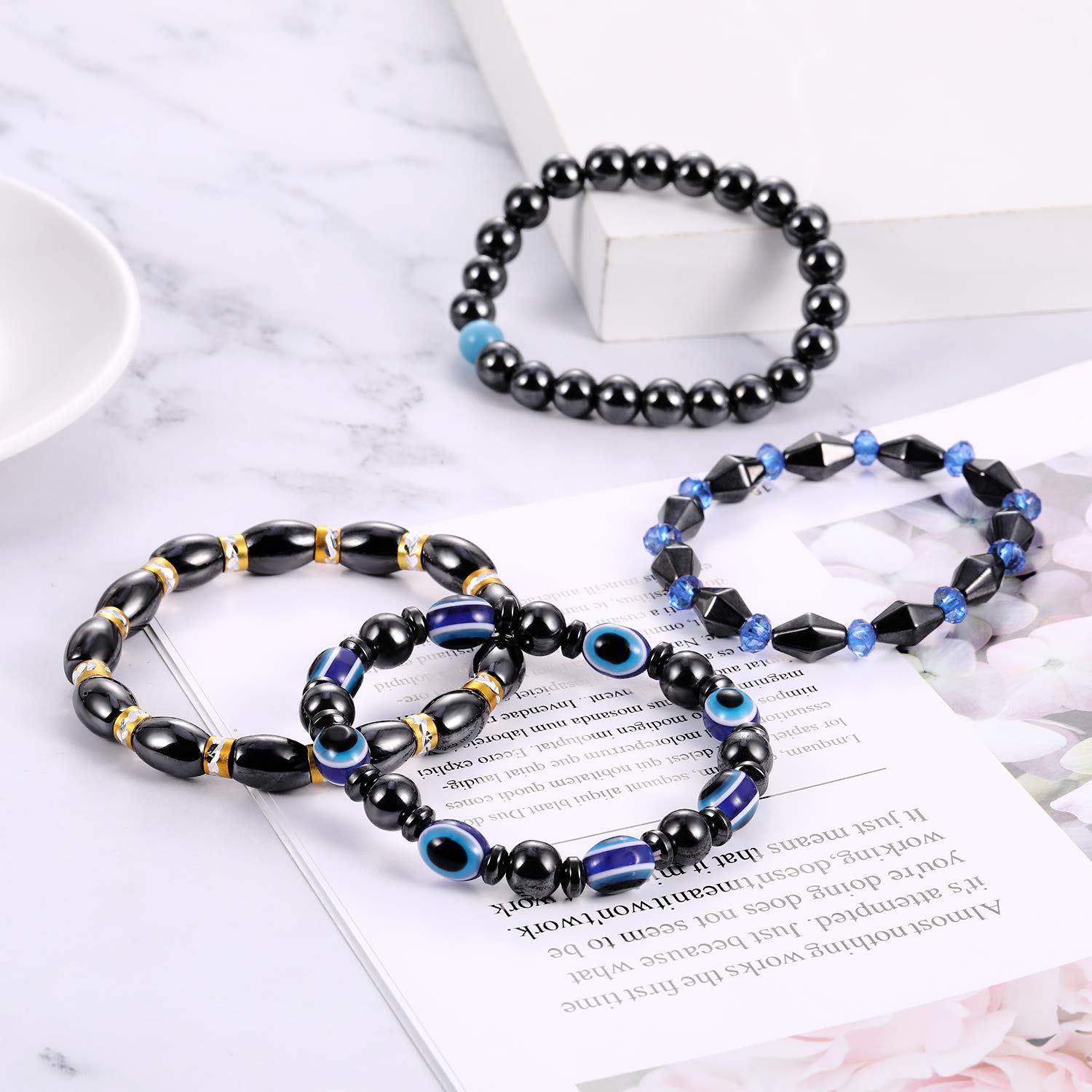 Hicarer magnetic bracelet worn on wrist demonstrating versatile styling.