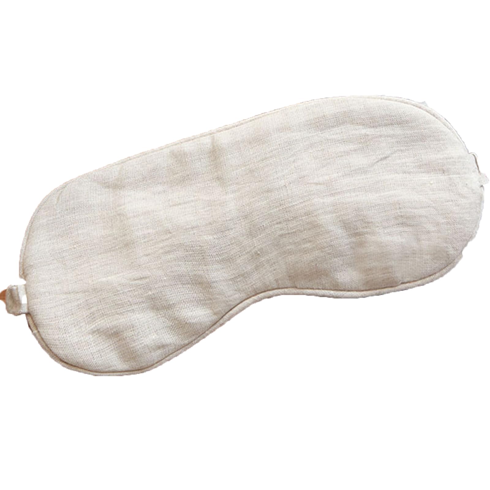 Hicoolfun pure linen sleep mask closeup highlighting soft fabric for light blocking.