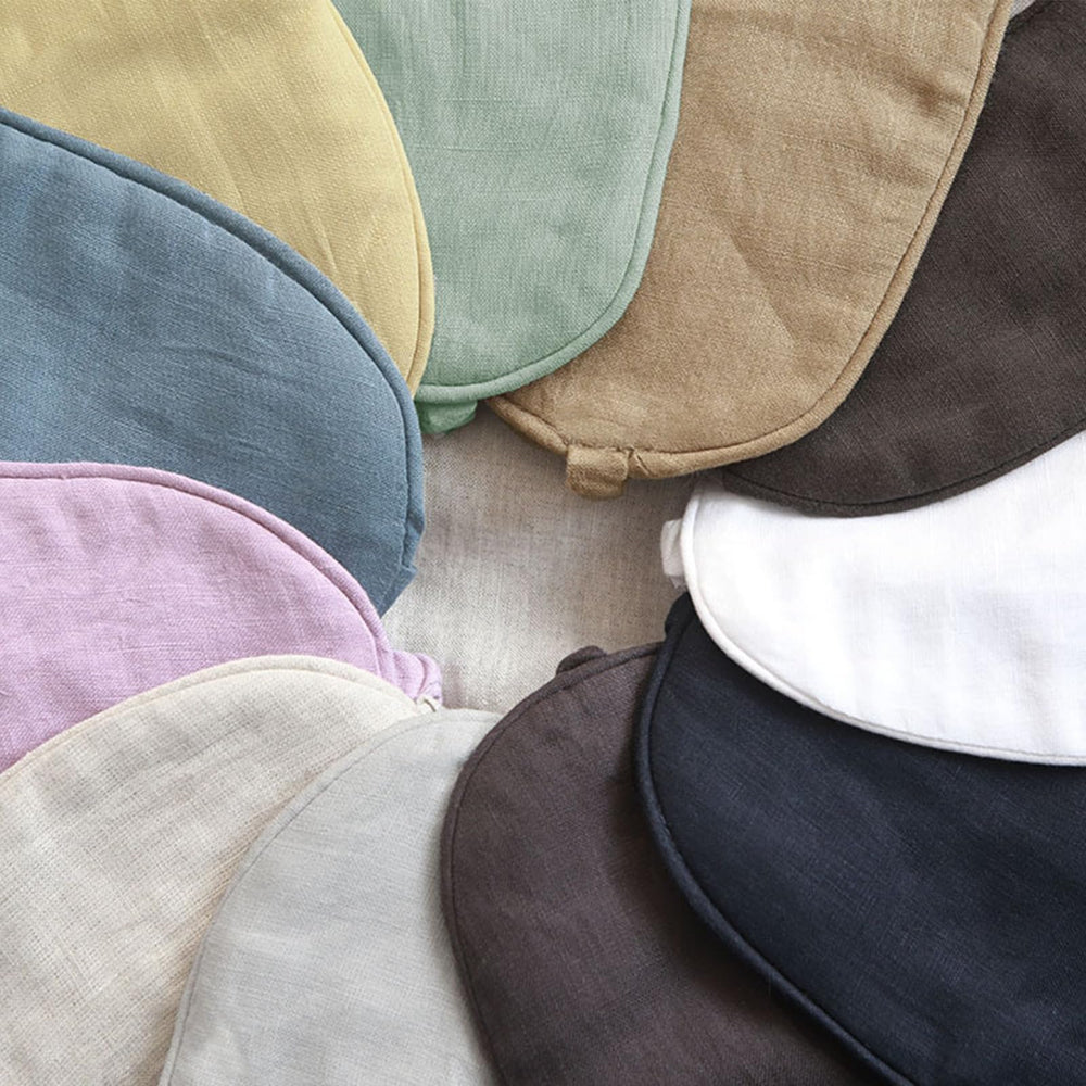 Hicoolfun sleep mask light-blocking design shown on a pillow for complete darkness.