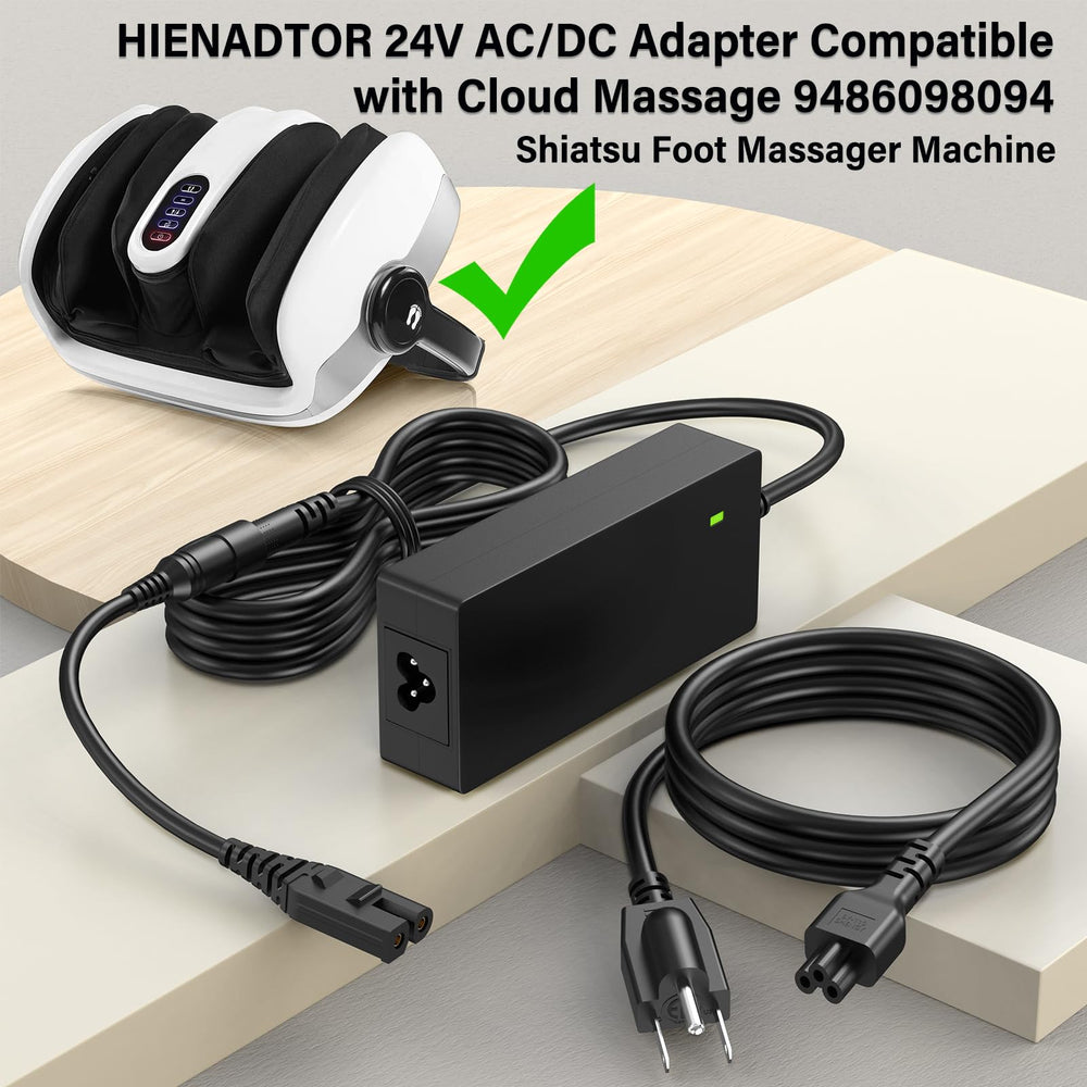 HIENADTOR AC adapter for Cloud Massage XH2400-2500 delivers safe, stable power.