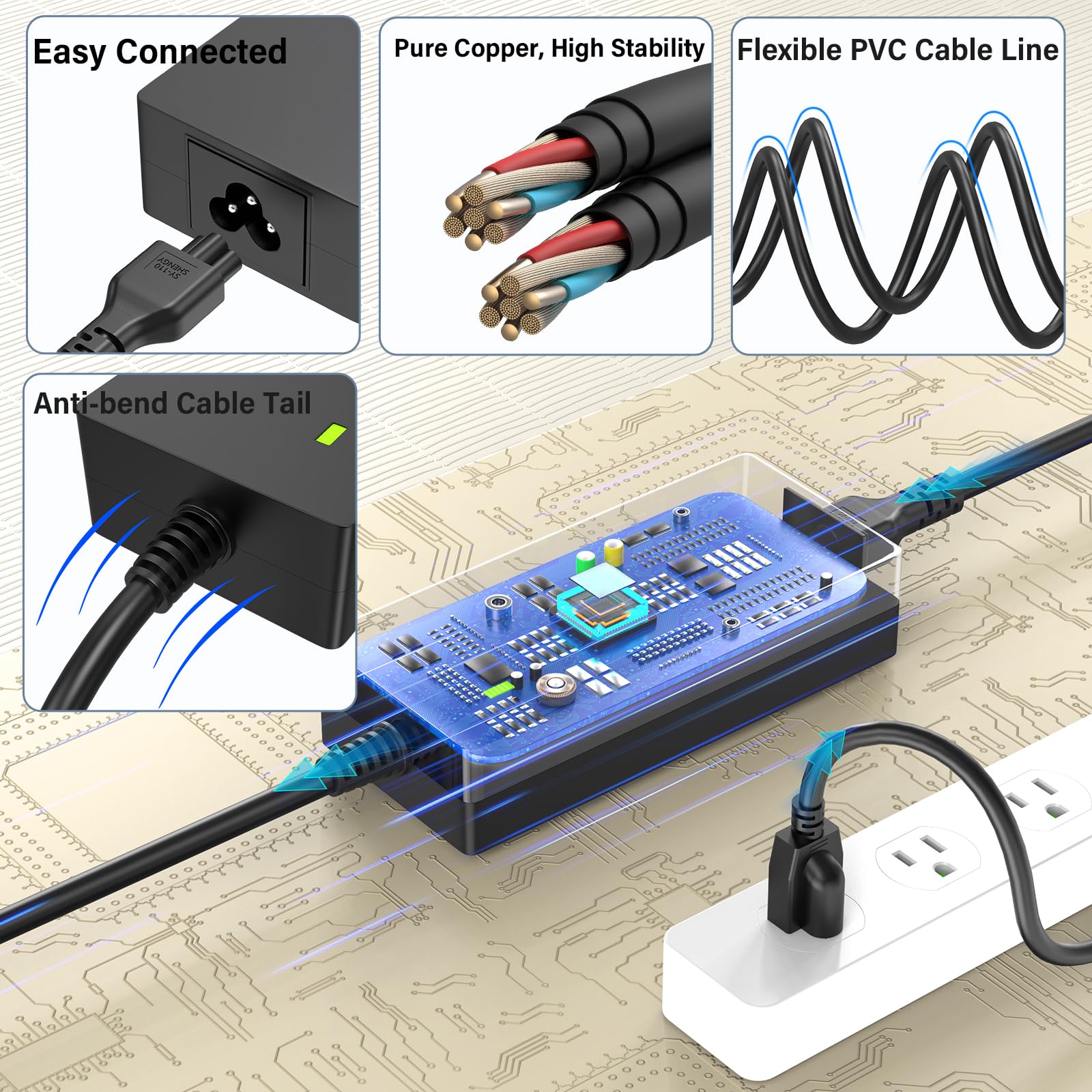 HIENADTOR replacement charger cord for Cloud Massage packaging included.