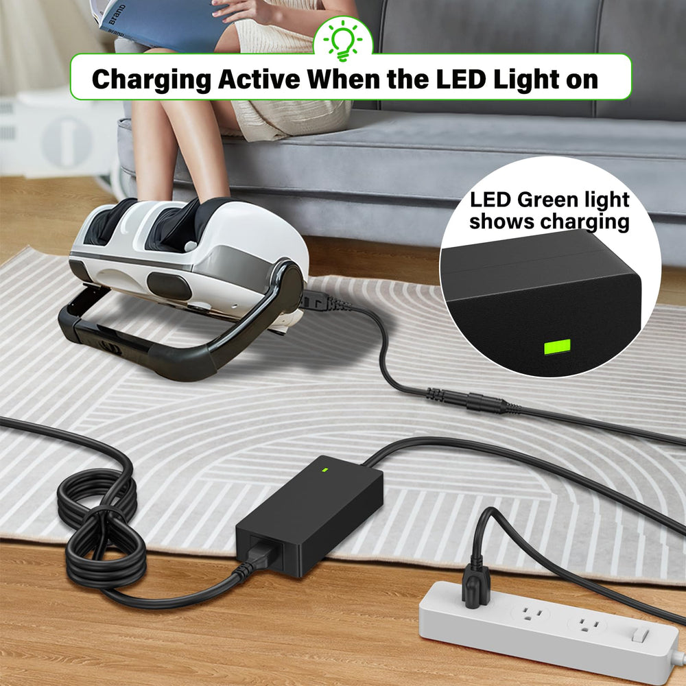HIENADTOR US three-prong charger cord with LED indicator for easy location.