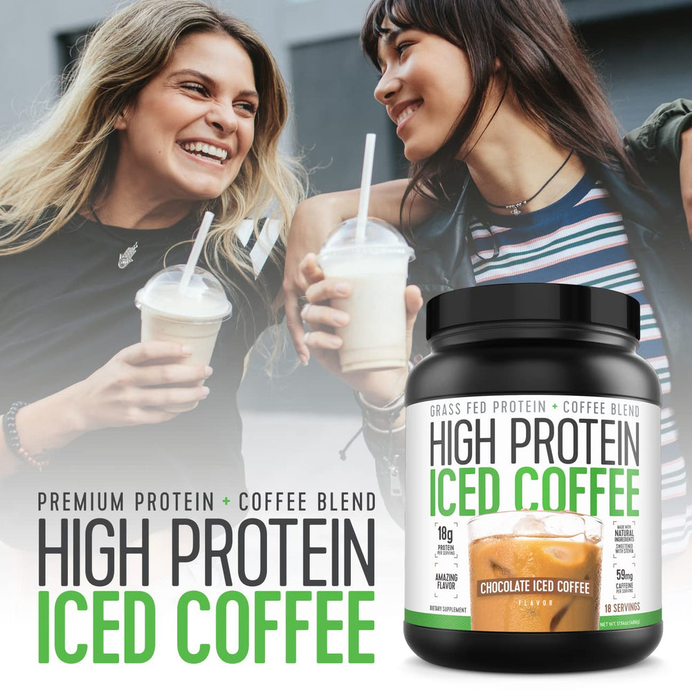 High Protein Coffee ingredients close-up reveals natural stevia sweetness.