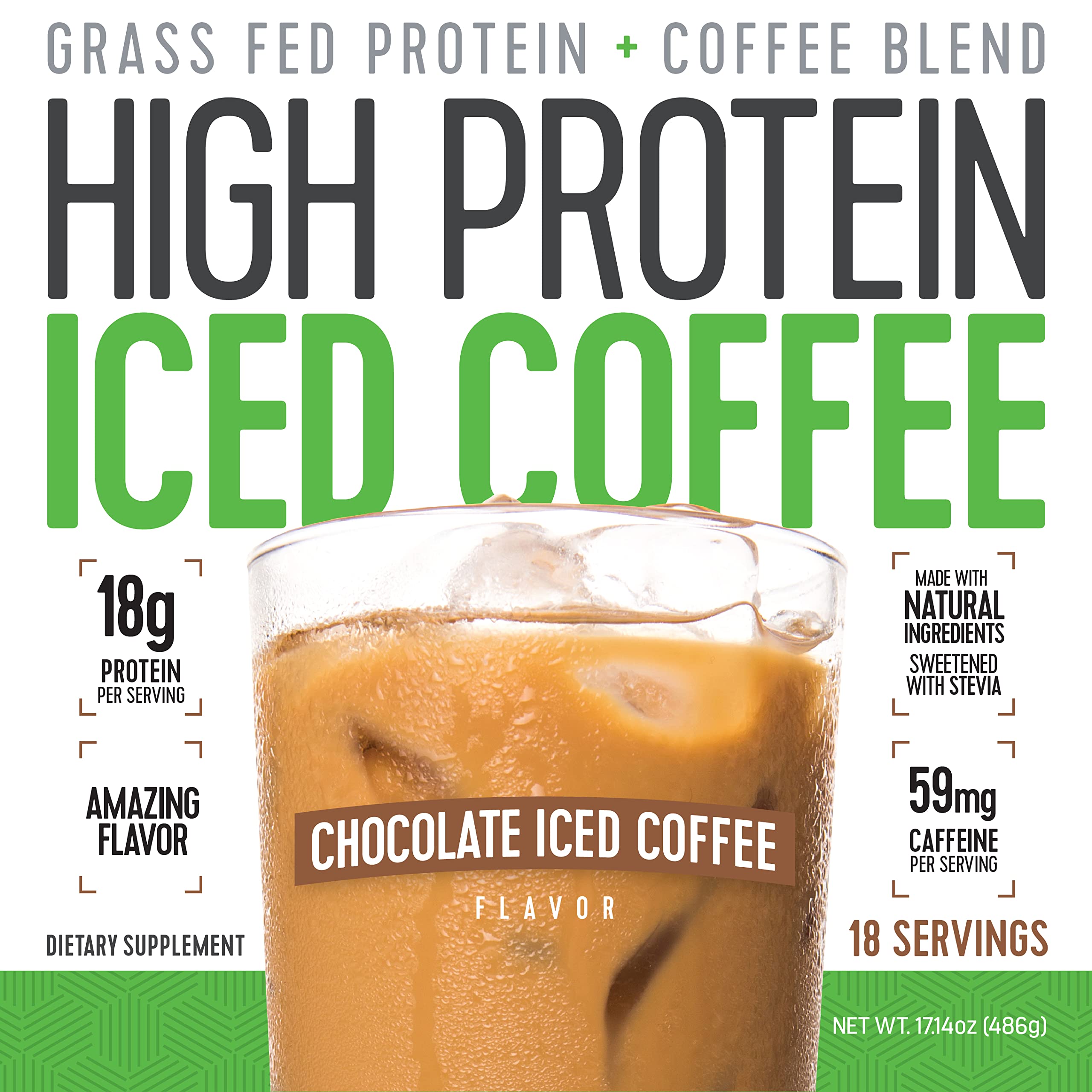 High Protein Coffee chocolate iced coffee with milk froth emphasizes smooth finish.