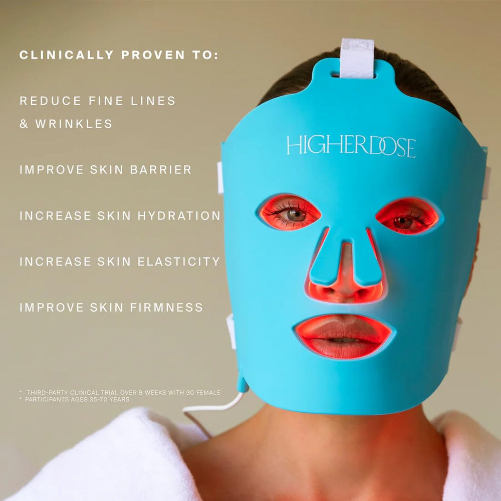 HigherDOSE LED red-light therapy light for deeper skin care.