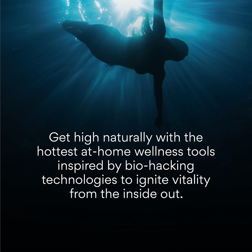 HigherDOSE magnesium spray workout-recovery scene suggests post-exercise refreshment and hydration