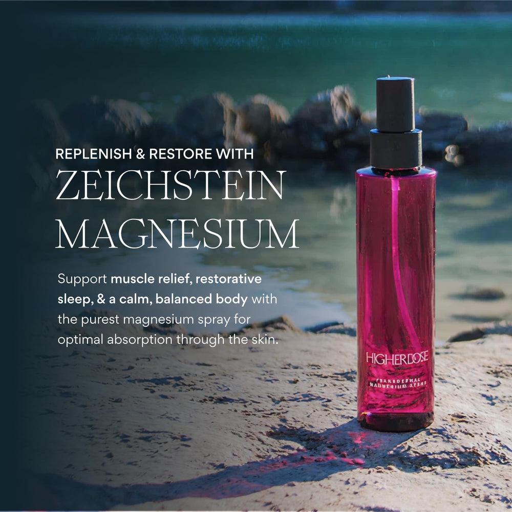 HigherDOSE purified water sea-salt base emphasizes clean, refreshing topical magnesium