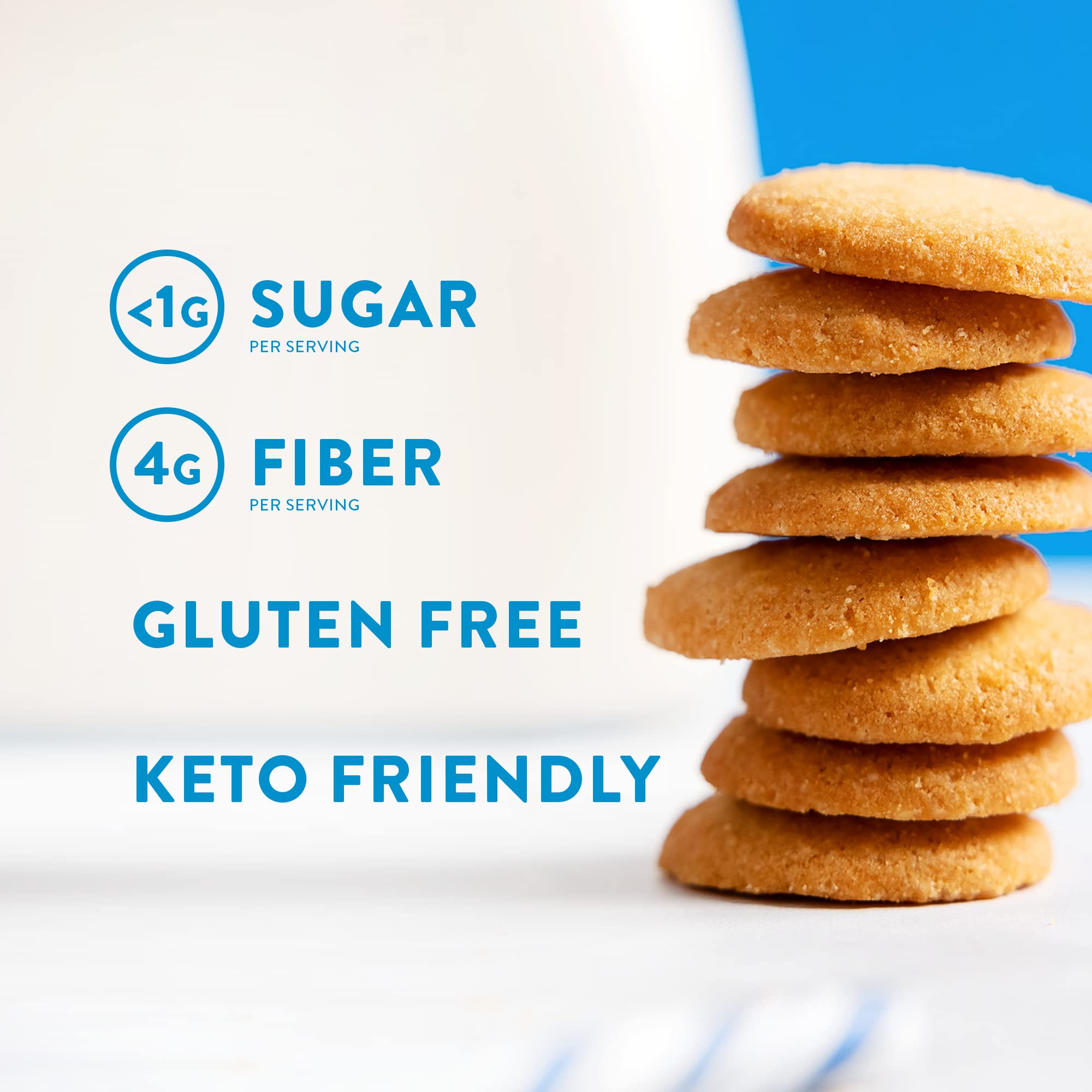 HighKey almond flour cookie ingredients featuring almond flour and vanilla.
