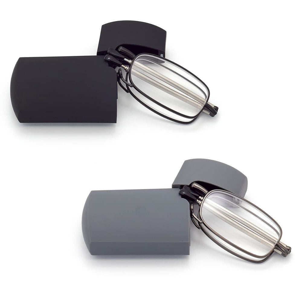HIGHLIKE 2-pack hard cases folding reading glasses with protective storage.