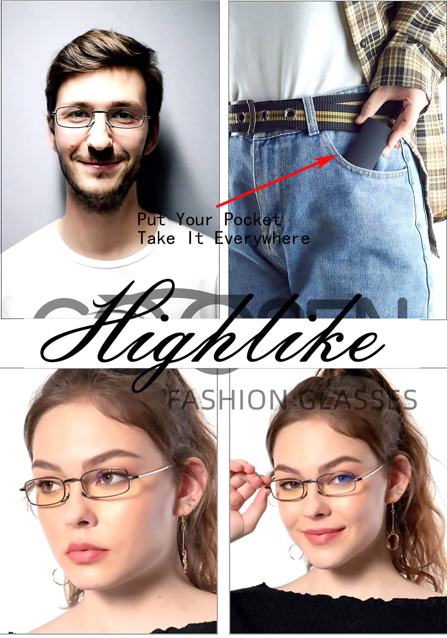 HIGHLIKE included cleaning cloth and hard case protect glasses