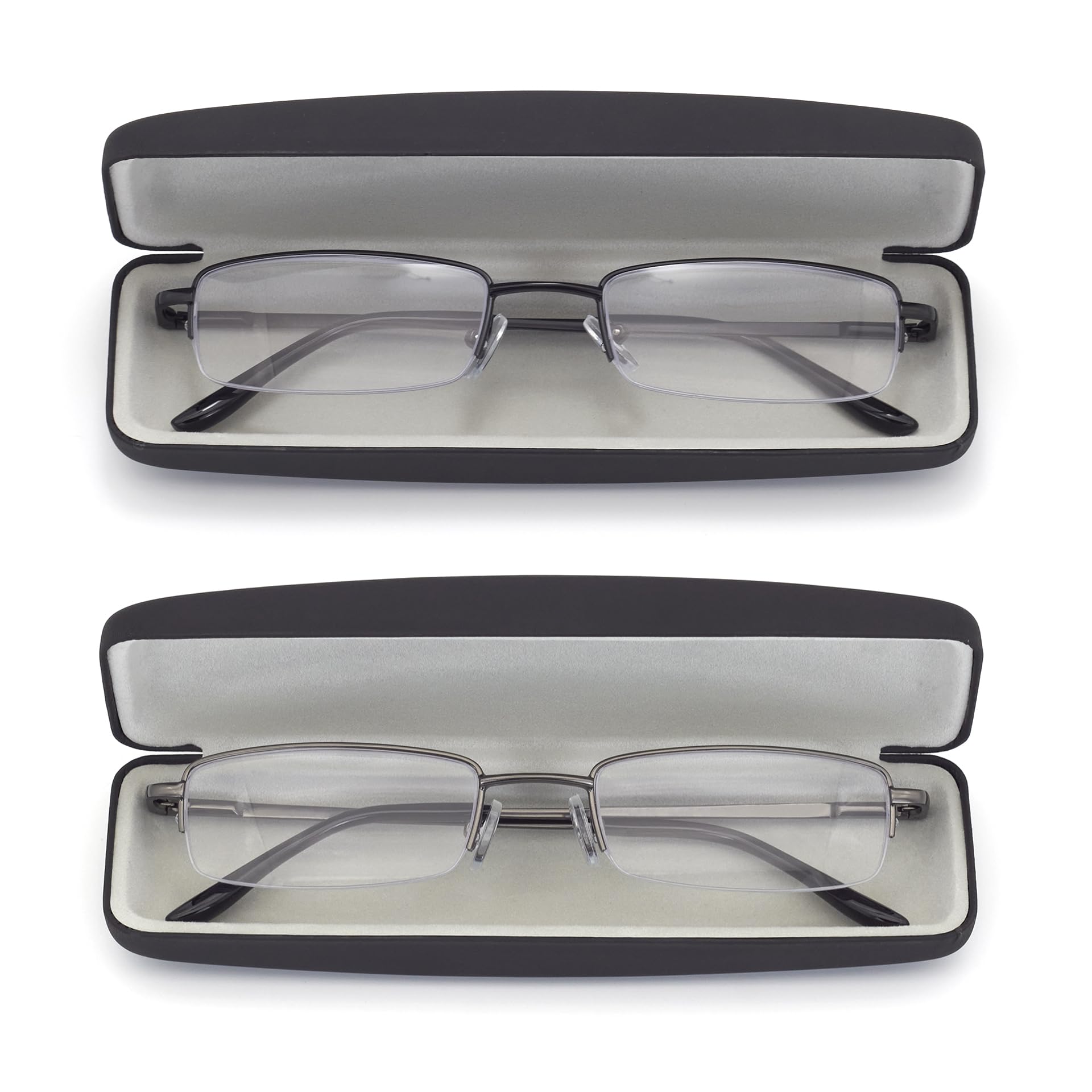 HIGHLIKE blue light reading glasses close-up frame detail in gunmetal finish