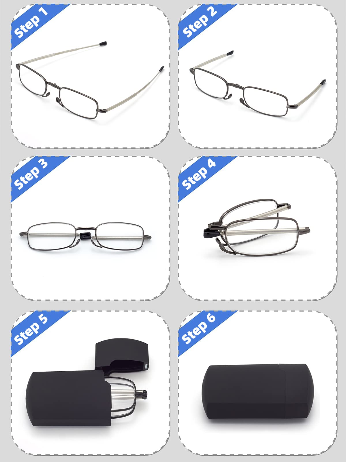 HIGHLIKE pocket-wallet purse compact reading glasses for easy carry.