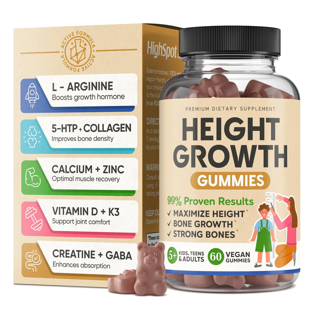 HighSpot Height Growth Gummies bottle on the counter for convenient daily use