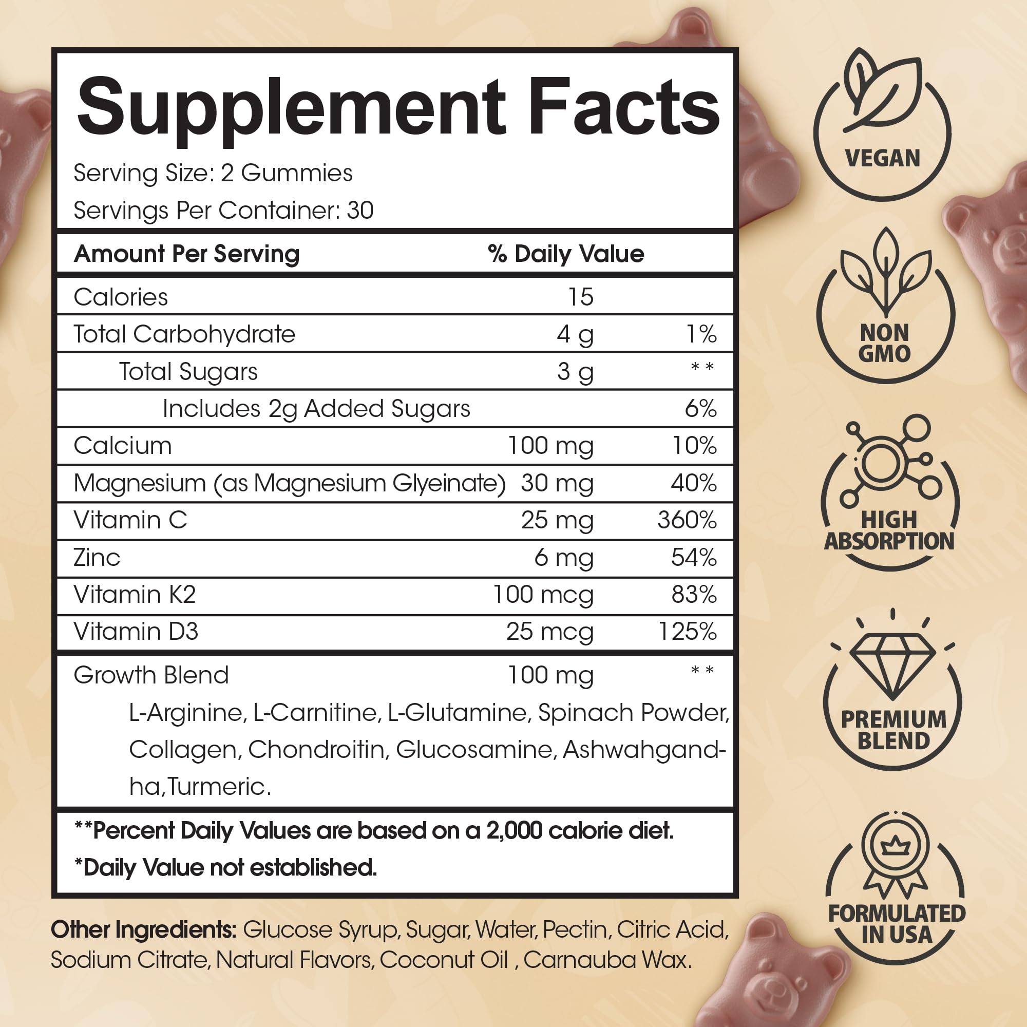 Customer service support icon beside HighSpot Growth Gummies packaging