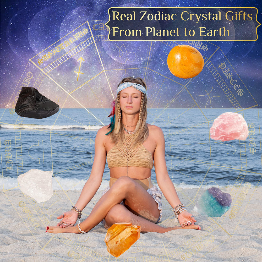 Hihealer informational card detailing crystal benefits for gifting