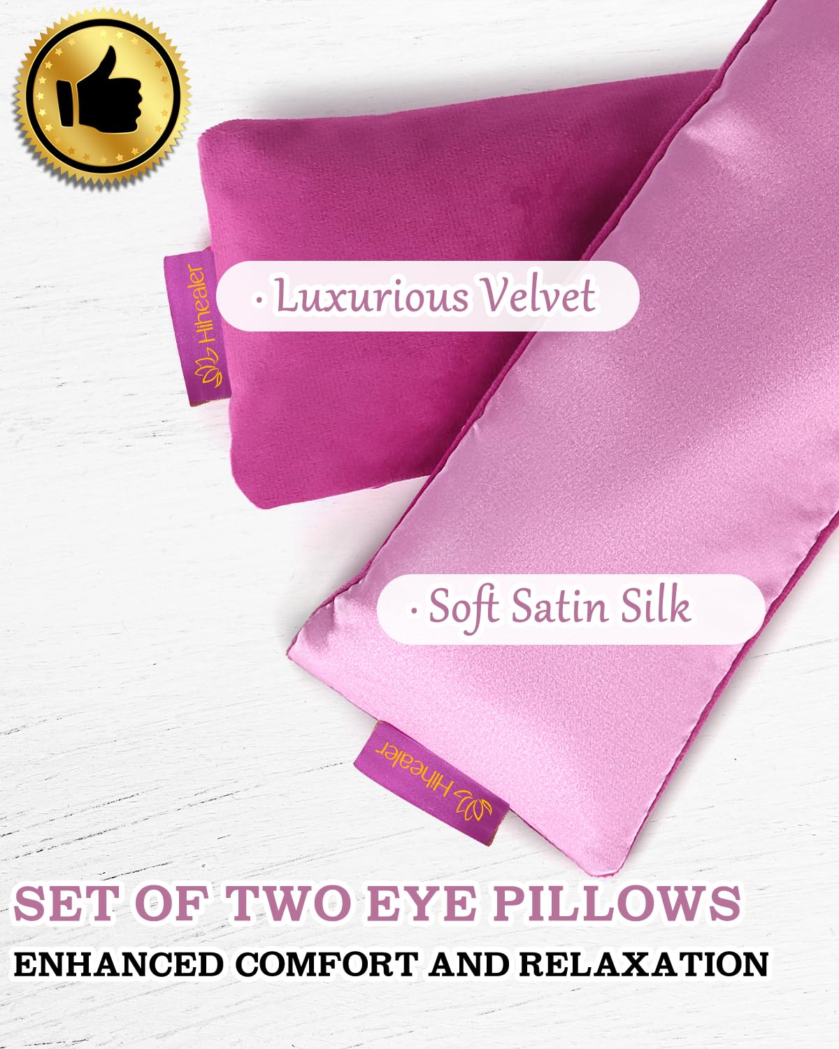 Hihealer lavender eye pillow close-up for soothing aromatherapy