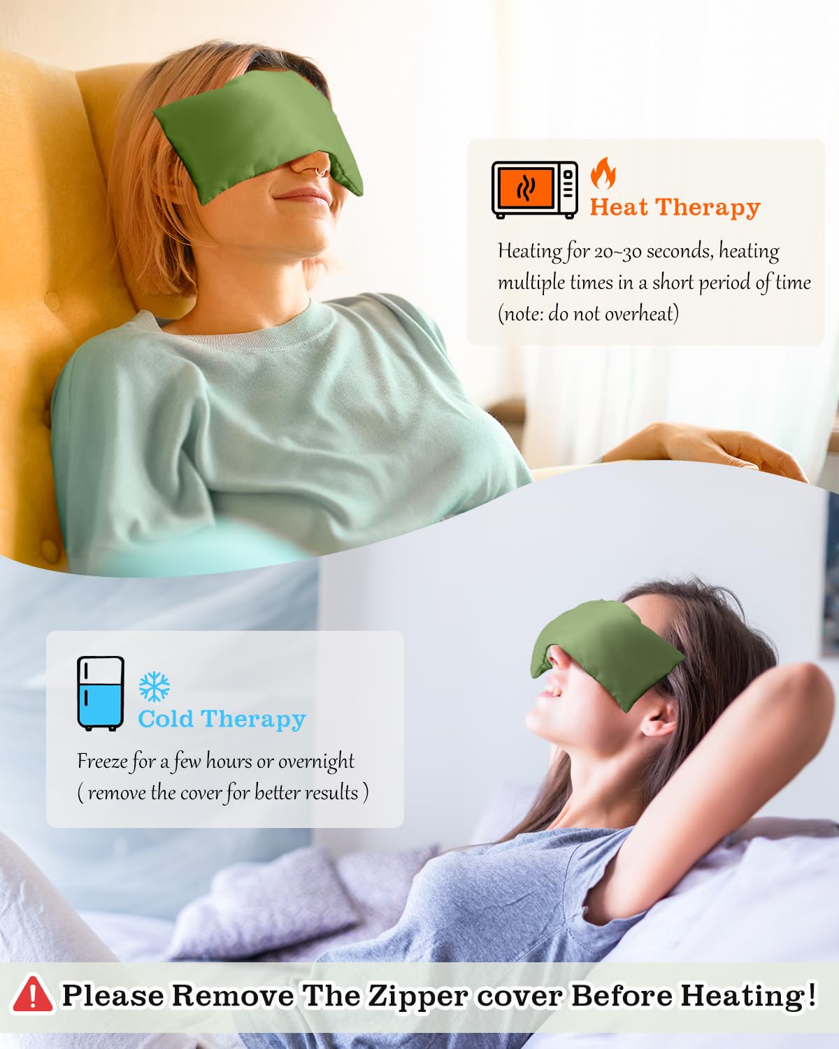Hihealer soft removable cover on eye mask for easy washing