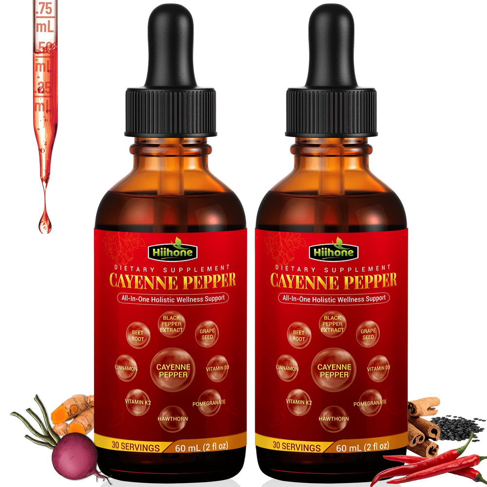 HIIHONE 10-in-1 Cayenne Drops bottle for daily wellness and digestive support