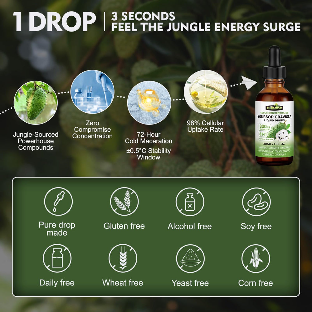 HIIHONE Black seed oil dropper highlights rich oil for wellness.