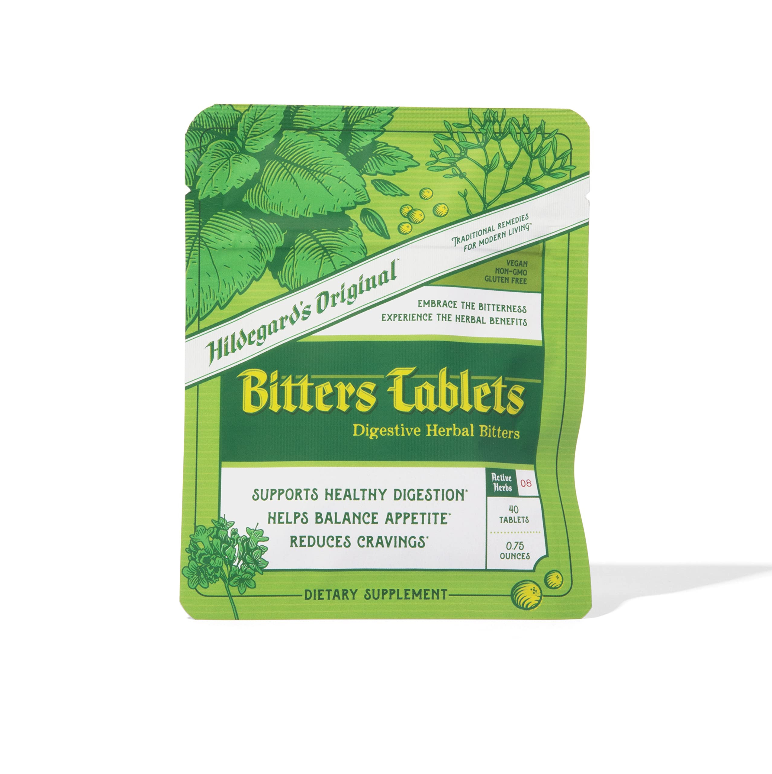 Hildegard's Original Bitters tablets with ginger root, digestive support and craving control