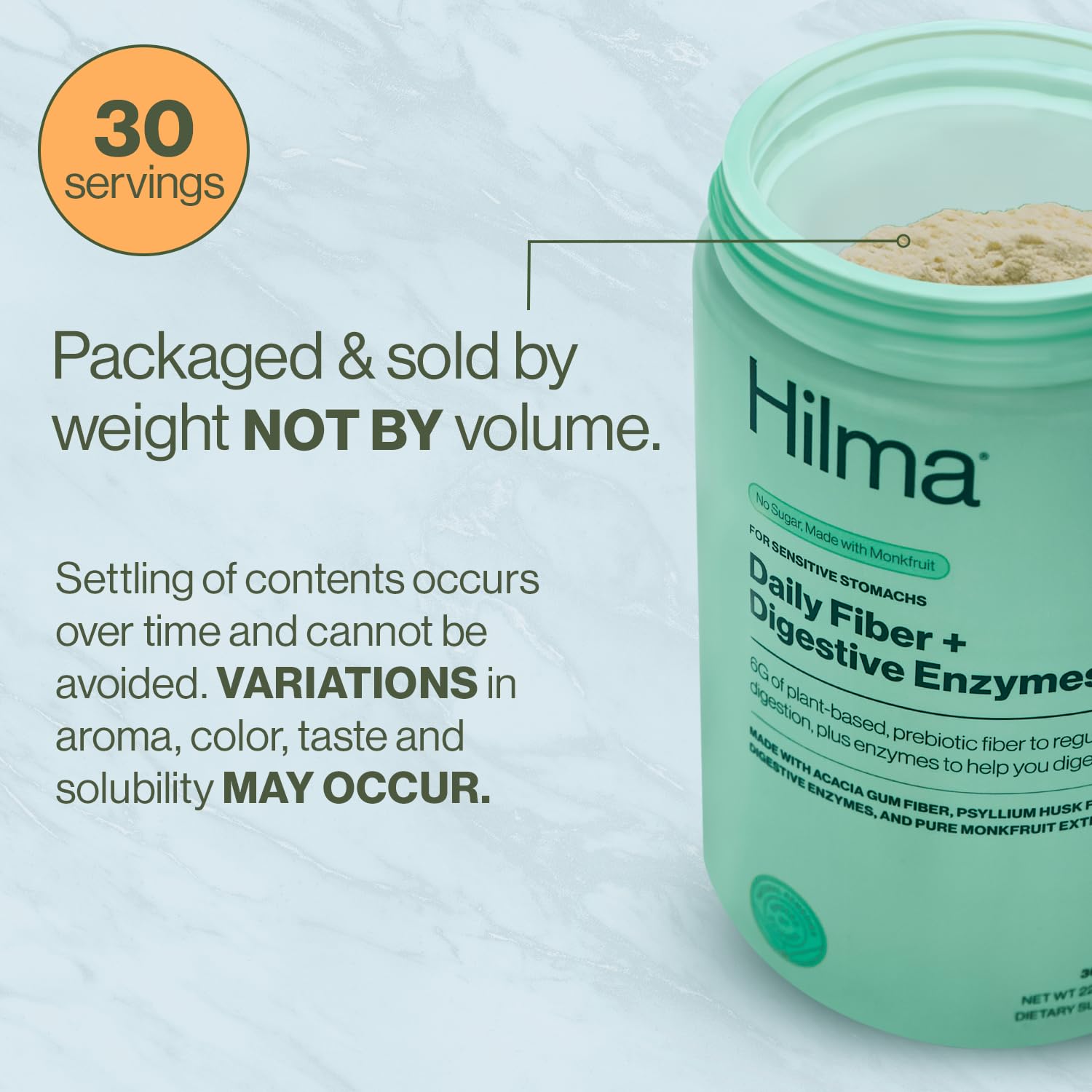 Hilma Daily Fiber and Enzymes in yogurt bowl for versatile use