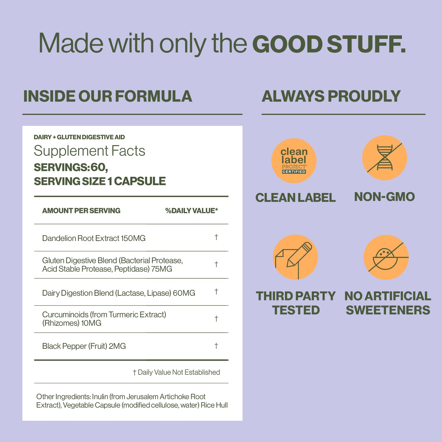 Hilma turmeric and dandelion root ingredients highlighted for comfortable digestion.