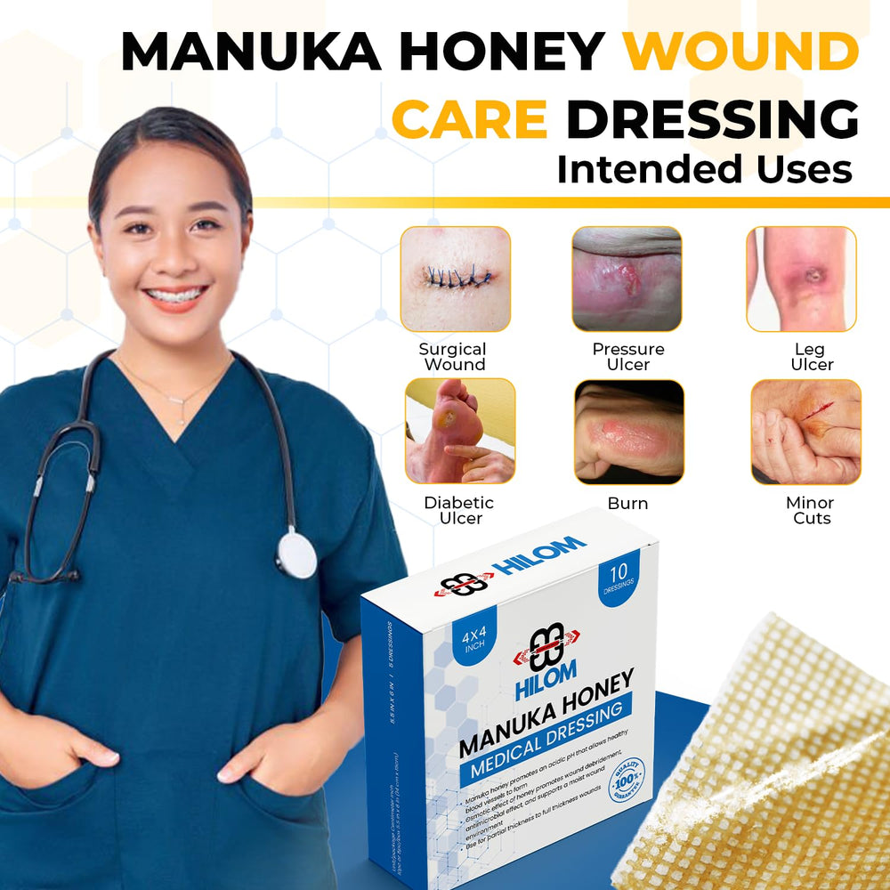 Hilom Manuka Honey Gauze Dressing 2x2 dressing sheet ideal for minor cuts.
