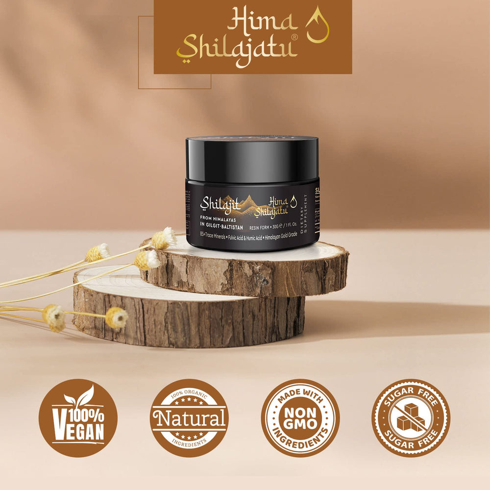 Hima Shilajatu immune-support-resin suggestive of immune wellness potential.