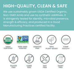 Himalaya Amla ingredients chart showing extract and powder blend