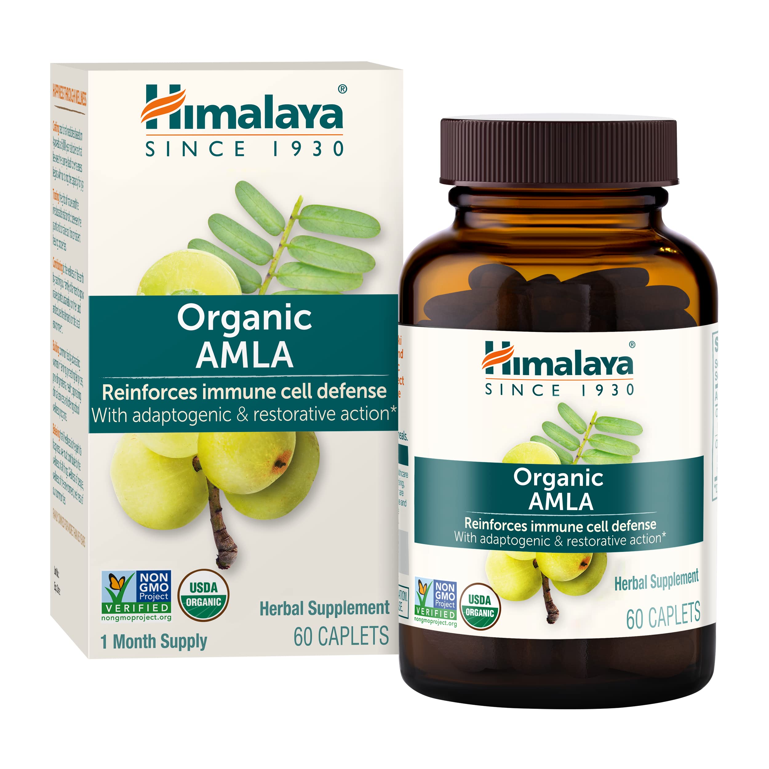 Himalaya Amla bottle front with USDA Organic label for daily immune support