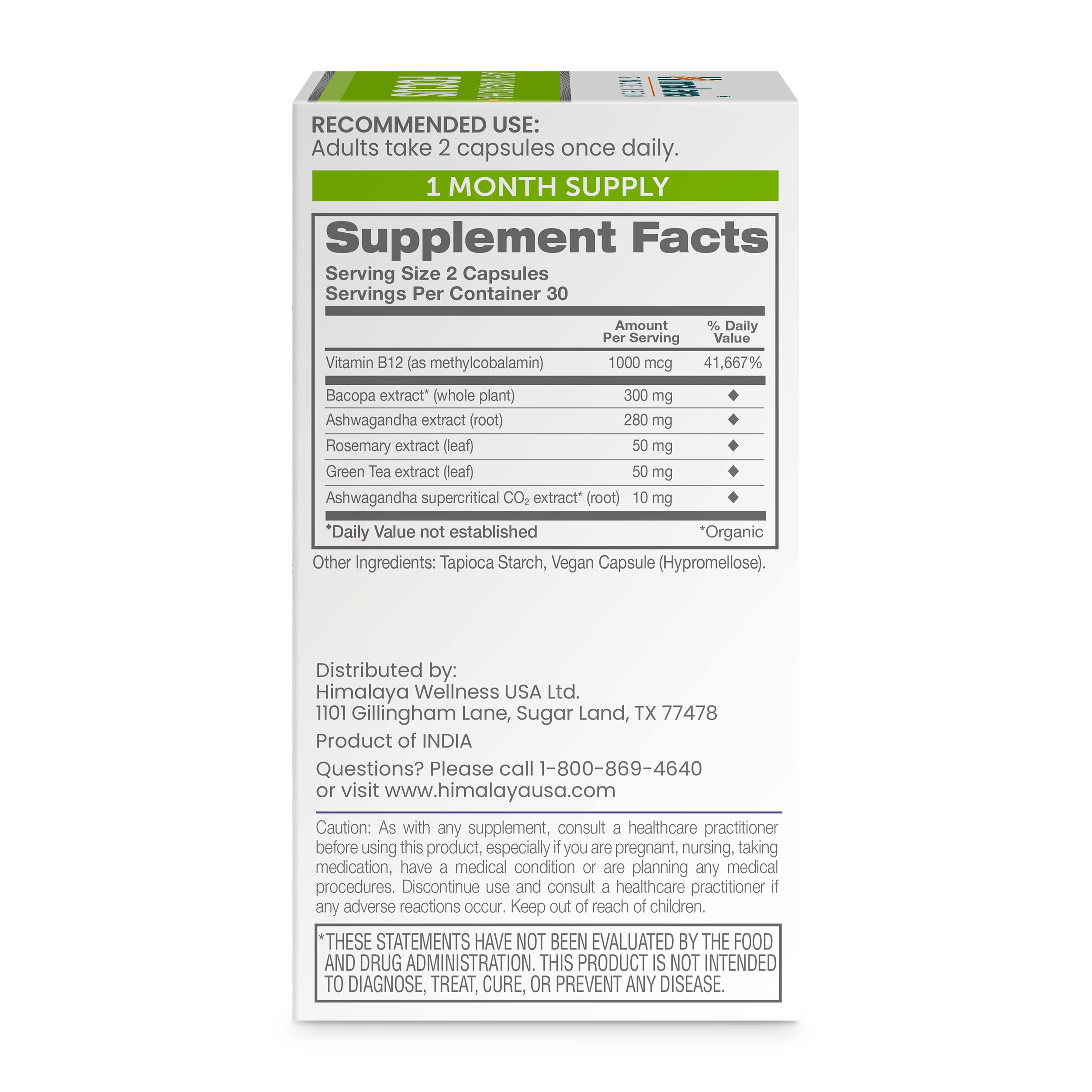 Himalaya Ashwagandha Focus capsules close-up for easy daily use and focus support.