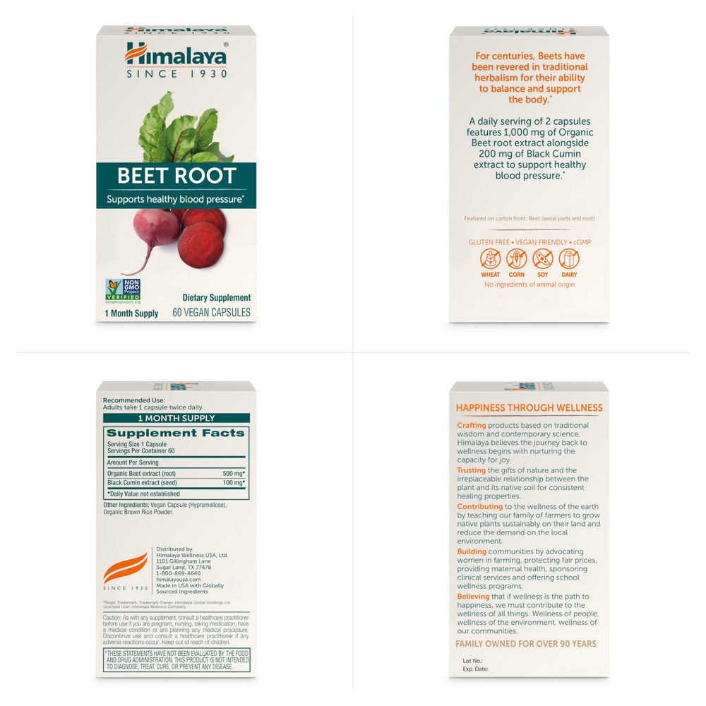 Himalaya Beet Root accent label closeup reinforcing brand trust and quality