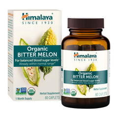 Himalaya Bitter Melon bottle front with organic vegan supplement for daily wellness
