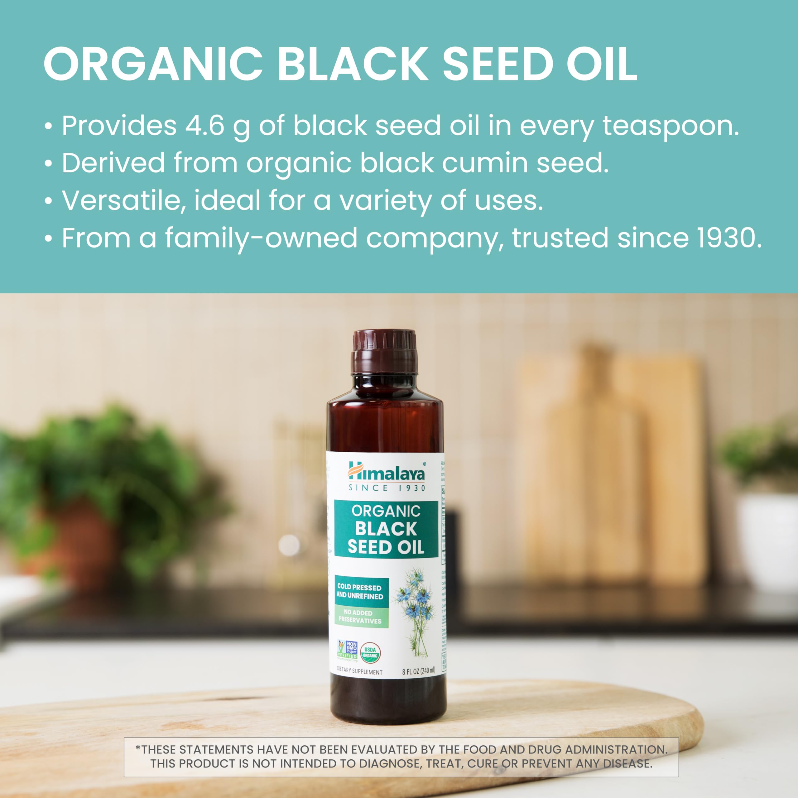 Close-up of Himalaya Black Seed Oil dropper for precise dosing