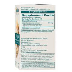 Himalaya Boswellia capsule-closeup highlighting 250 mg potency.