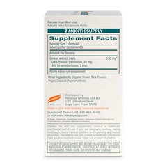 Himalaya Ginkgo Biloba bottle with vegan and gluten-free label