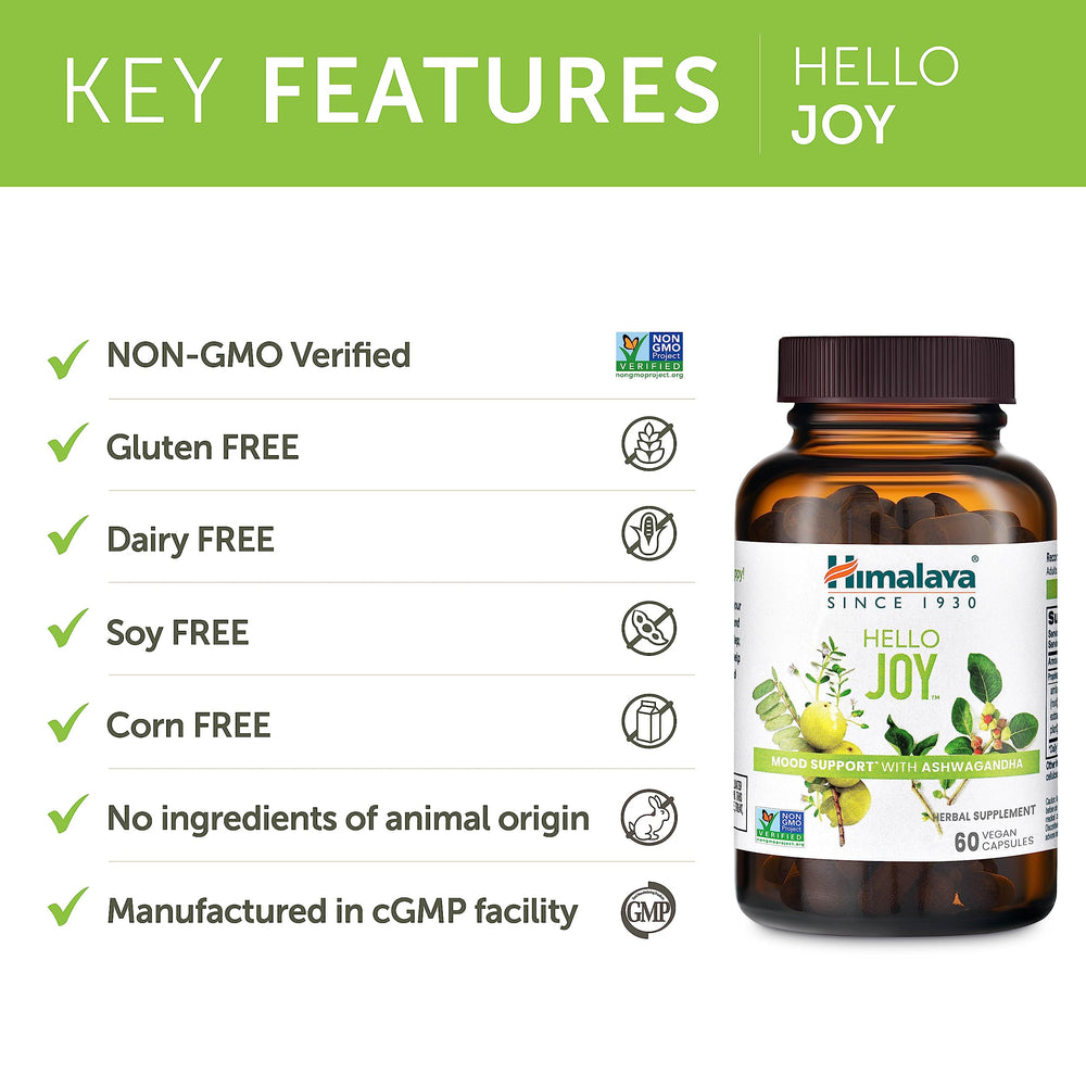 Himalaya Hello Joy bottle pour captures capsules for daily use.