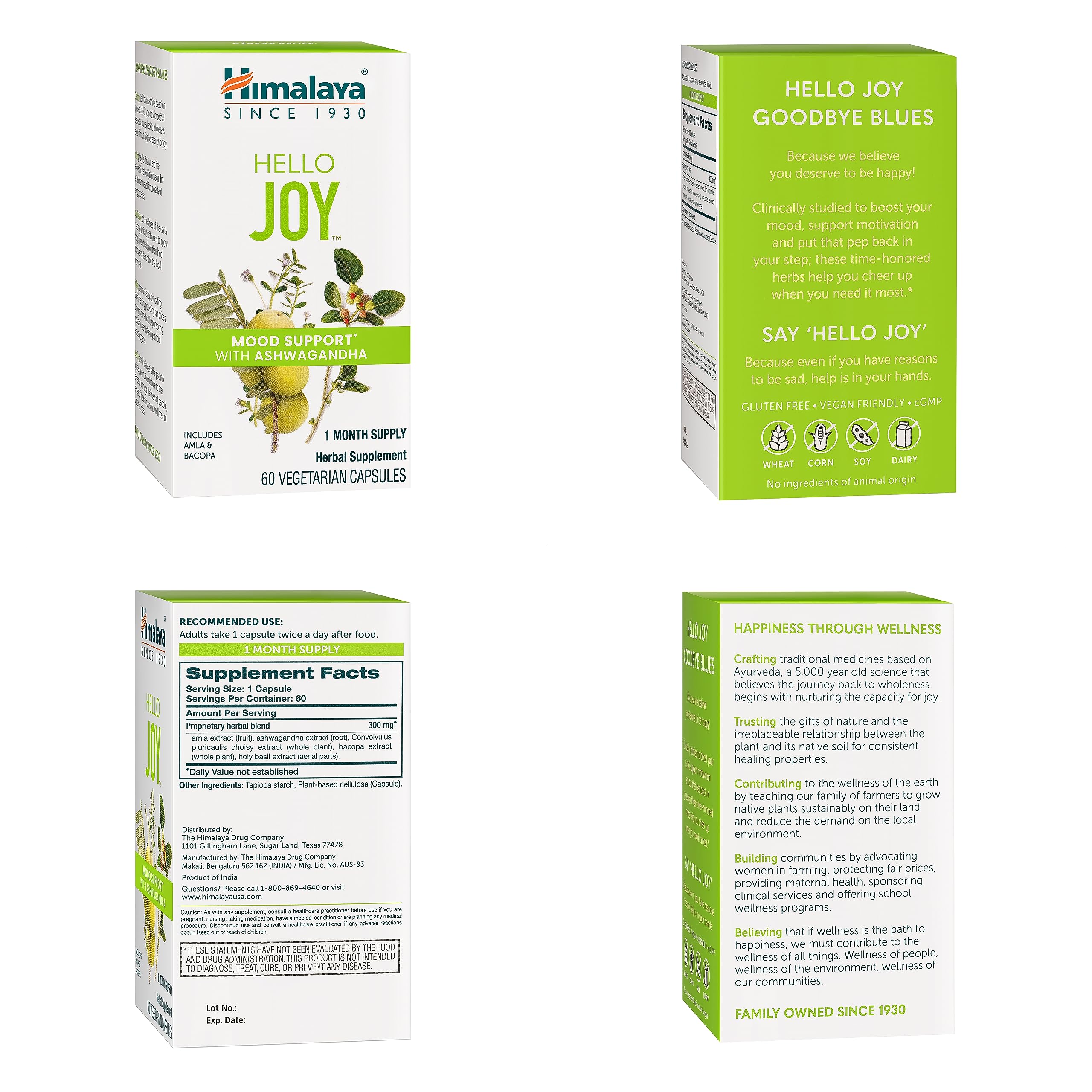 Himalaya Hello Joy family-owned brand conveys trusted sourcing.